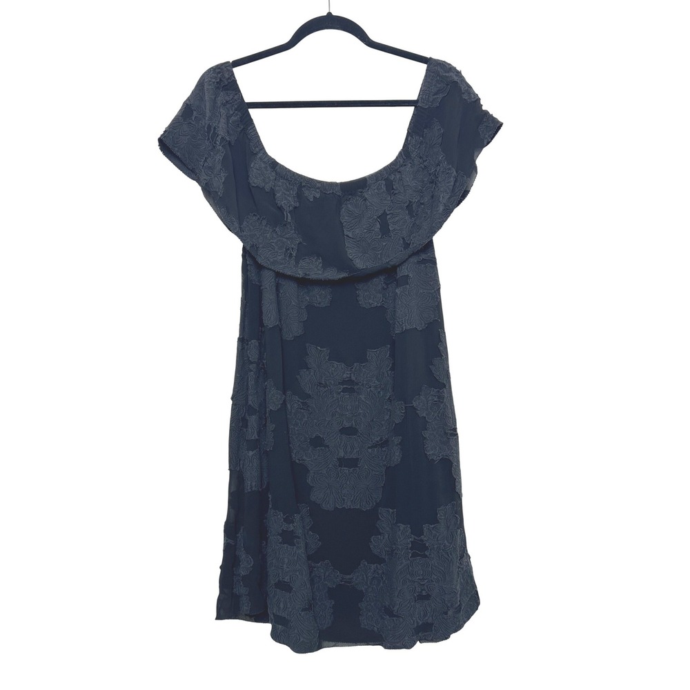 Aritzia Wilfred Dress Women's S Black Off The Shoulder Burnout Floral Dark‎ fem